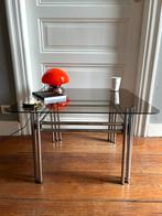 Vintage salontafel – chroom & smoked glass - ‘70, Huis en Inrichting, Tafels | Salontafels, Ophalen, Gebruikt, 50 tot 100 cm, 50 tot 100 cm