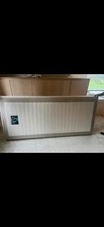 Sommiers tapissiers double lit beige et pieds en bois, Comme neuf, Enlèvement, Sommier, 180 cm