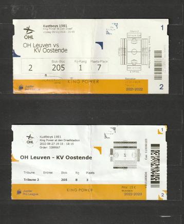 OH Leuven - KV Oostende : 4 tickets (utilisés) (2007-2022)