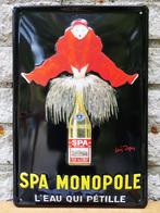 Metalen reclamebord van Spa Monopole, Reclamebord, Ophalen of Verzenden, Zo goed als nieuw