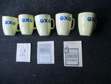 Lot5stuks  originele gele oude OXO tassen  plus reklame 1923 beschikbaar voor biedingen