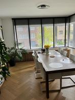 Mooie eettafel met 6 witte lederen stoelen, Huis en Inrichting, Ophalen, 100 tot 150 cm, 200 cm of meer, Zo goed als nieuw