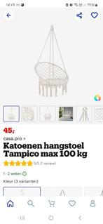 Katoenen hangstoel tampici max 100 kg, Jardin & Terrasse, Hamacs, Intérieur, Pliant, Enlèvement ou Envoi, Une personne