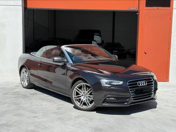 Audi A5 Cabrio 2.0TFSI 230pk Automaat - Full Option !, Autos, Cuir, Argent ou Gris, Euro 6, Cabriolet