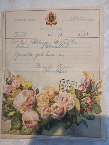 Lot van 10-tal oude Belgische telegrams (jaren ’40–’50) beschikbaar voor biedingen