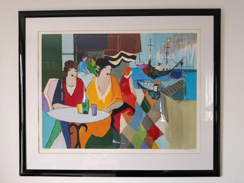 TARKAY print havenzicht met cafe terras, Huis en Inrichting, Woonaccessoires | Schilderijen, Tekeningen en Foto's, Gebruikt, Print