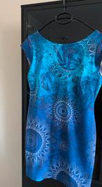 Mouwloze blauwe jurk Desigual maat L, Maat 42/44 (L), Zo goed als nieuw, Desigual, Boven de knie