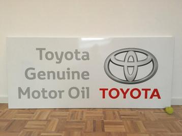 Grand panneau publicitaire émaillé Toyota Genuine Motoroil 1, Enlèvement, Utilisé, Panneau publicitaire