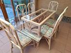 rotan tafel en 6 stoelen, Ophalen, Rotan, Zo goed als nieuw, Loungeset