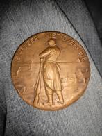Bronzen medaille 1914 yzer niet over 1918 moet weg, Ophalen, Brons