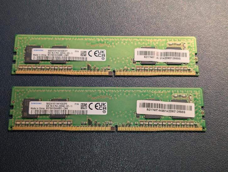 Samsung 16GB (2x8GB) DDR4 UDIMM RAM - 3200MHz - 1.2V - CL22, Computers en Software, RAM geheugen, Zo goed als nieuw, Desktop, 16 GB