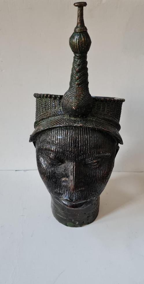 Oluku Ife tête du roi Oba diadème sophistiqué en bronze cuiv, Antiquités & Art, Art | Art non-occidental, Enlèvement ou Envoi