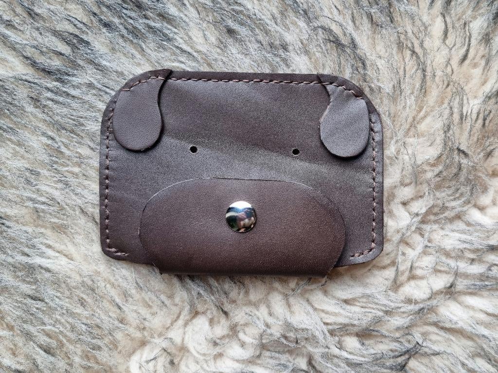 Schattig handgemaakt lederen portemonneetje, Ophalen of Verzenden, Nieuw, Bruin, Leder