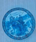 Delfs wandbord boerenpaard met kar, Ophalen of Verzenden