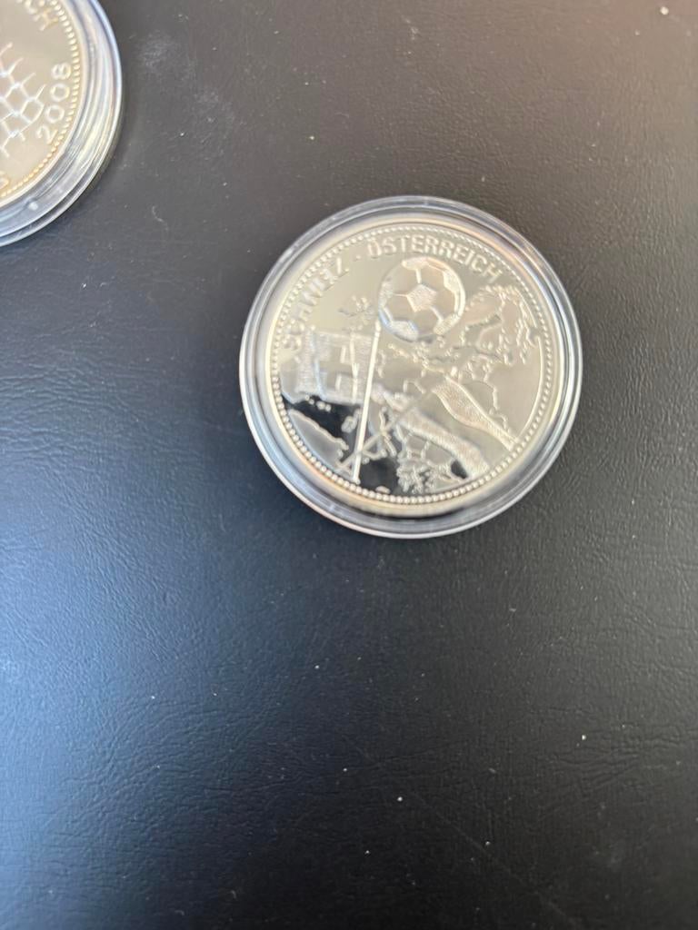 18 verzilverde munten van ek voetbal 2008, Ophalen, Verzilverd, Setje