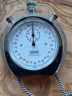 Chronomètre Léonidas(Heuer) Trackmaster de 1973, Ophalen, Wit, Zo goed als nieuw, Léonidas-Heuer