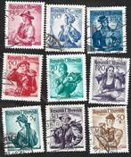 9 Postzegels Oostenrijk 1958 Klederdrachten, Enlèvement ou Envoi, Affranchi