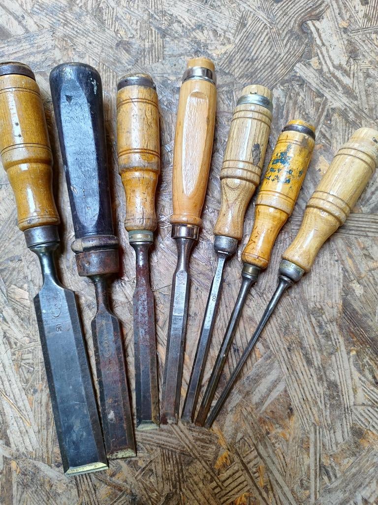 Set van 7 platte houtbeitels ,hoge kwaliteit, Ophalen