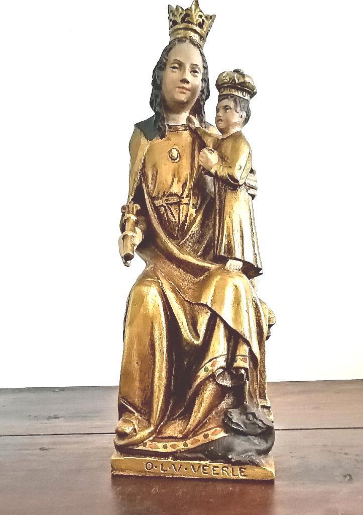 prachtig vintage O.L.V. Veerle Atelier Haenecour (P.A.B.), Antiquités & Art, Antiquités | Objets religieux, Enlèvement ou Envoi