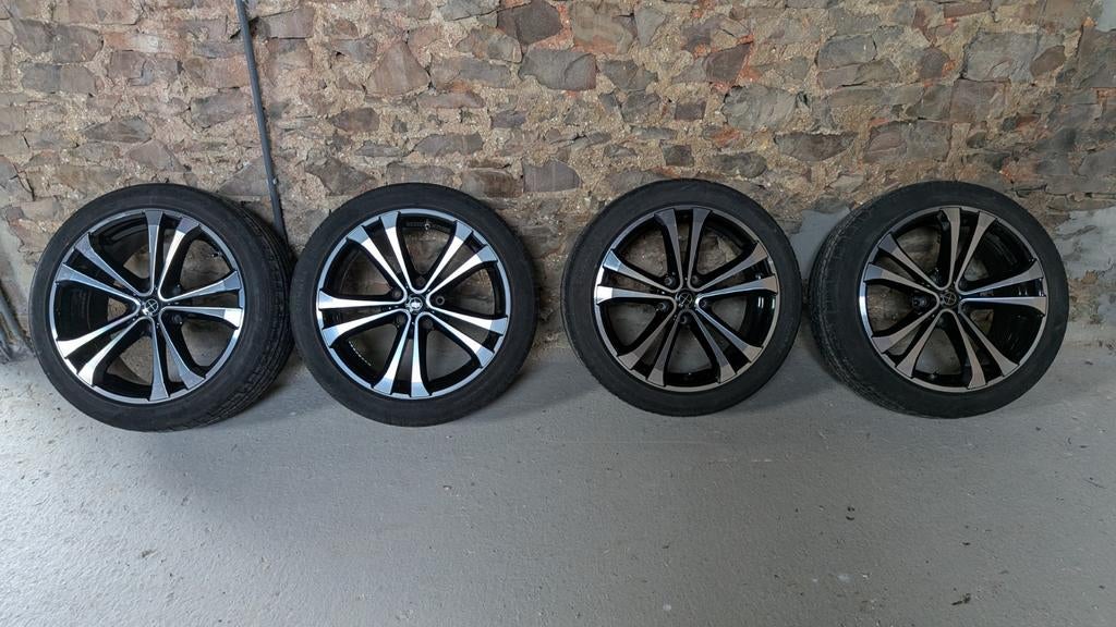 4 jantes Brock RC17 18 pouces BMW + pneus, Autos : Pièces & Accessoires, Pneus & Jantes, Pneu(s), Enlèvement