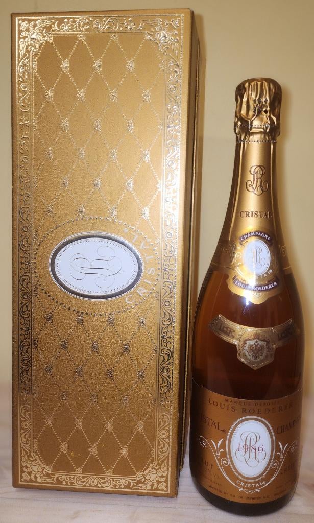 Champagne Cristal Roederer 1986 met doos, Nieuw, Ophalen of Verzenden, Champagne, Vol
