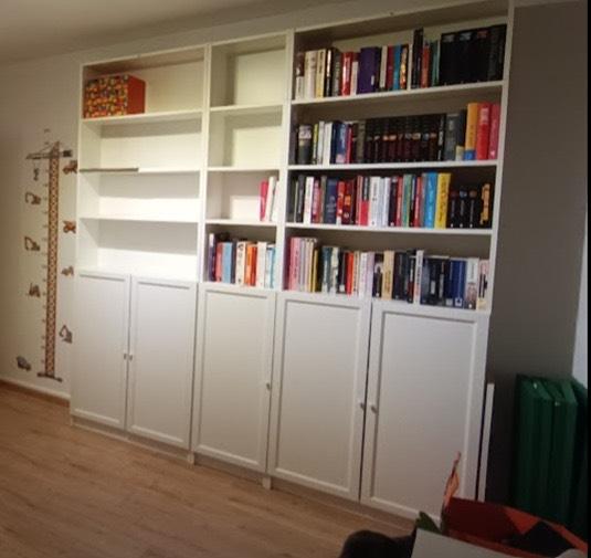 Boekenkast (wit) uit 3 delen, Maison & Meubles, Armoires | Bibliothèques, 25 à 50 cm, 200 cm ou plus, Comme neuf, Enlèvement