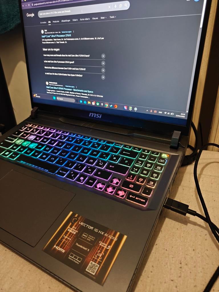 Te Ruil Msi Vector 16hx (LEES DE BESCHRIJVING!!), Computers en Software, Windows Laptops, Ophalen of Verzenden, Gaming, SSD