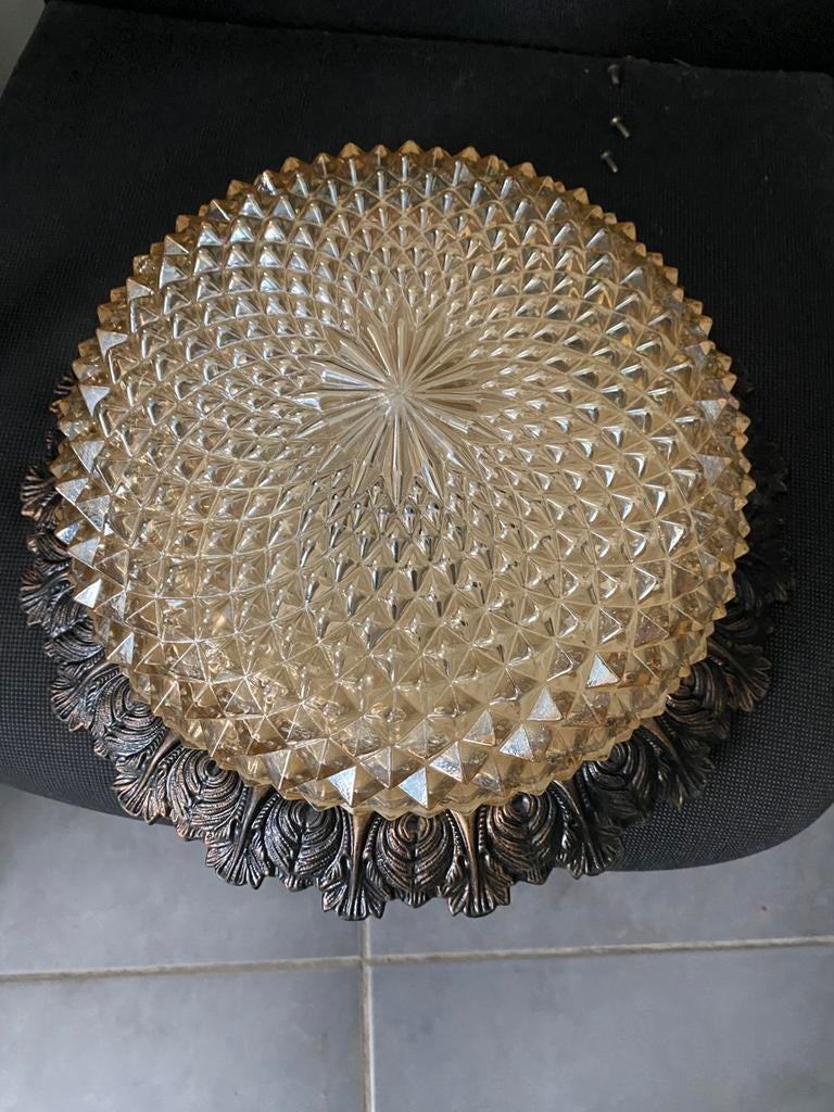 Vintage retro vintage art deco amberkleurige  original, Ophalen, Zo goed als nieuw