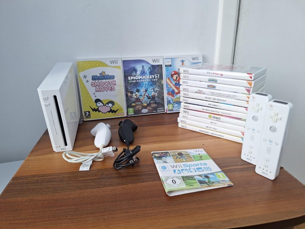 Nintendo wii 2 manette 15 jeux plus accessoires, Enlèvement ou Envoi, Utilisé, Avec 2 manettes, Avec jeux