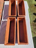 Italiaanse terracotta bloembakken l50xb17xh16 4 stuks, Tuin en Terras, Ophalen