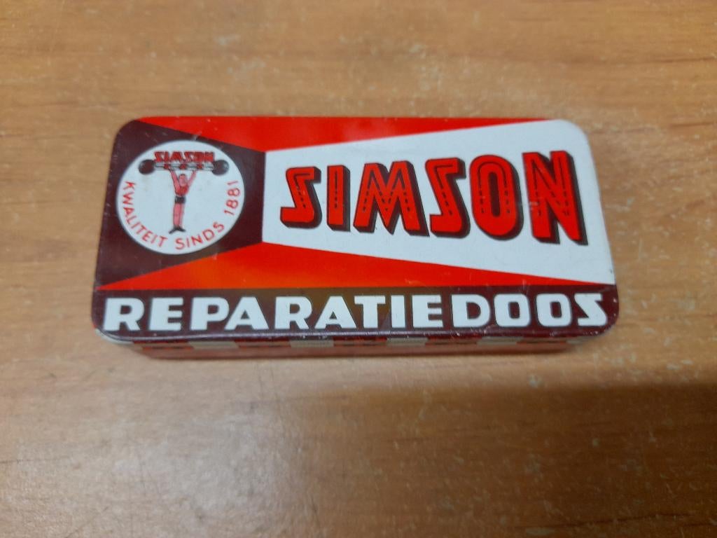 ancienne boite simsom reparation rustine, Collections, Boîte en métal, Utilisé, Autre, Autres marques, Envoi