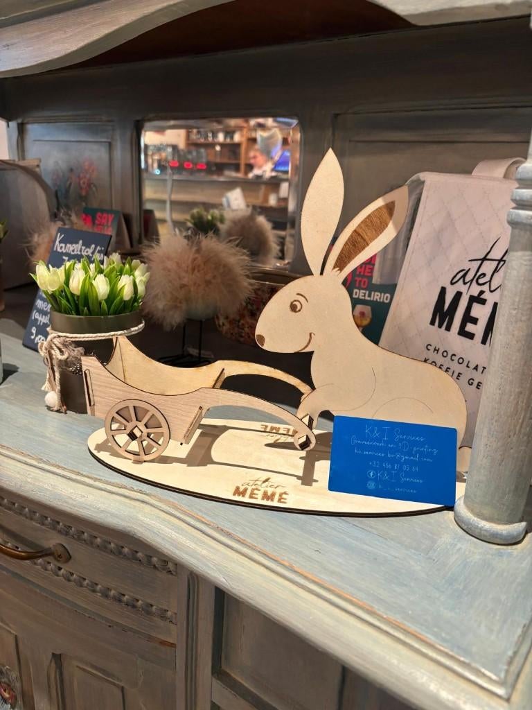 Lapin de Pâques avec brouette, Divers, Pâques, Neuf, Enlèvement ou Envoi