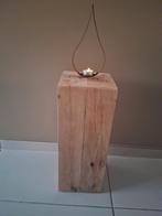 Eiken zuil  met  cortensstaal decoratie, Maison & Meubles, Enlèvement