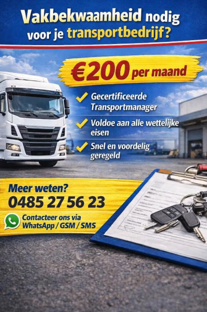 Vakbekwaamheid goederenvervoer. Vervoersvergunning te huur., Starter