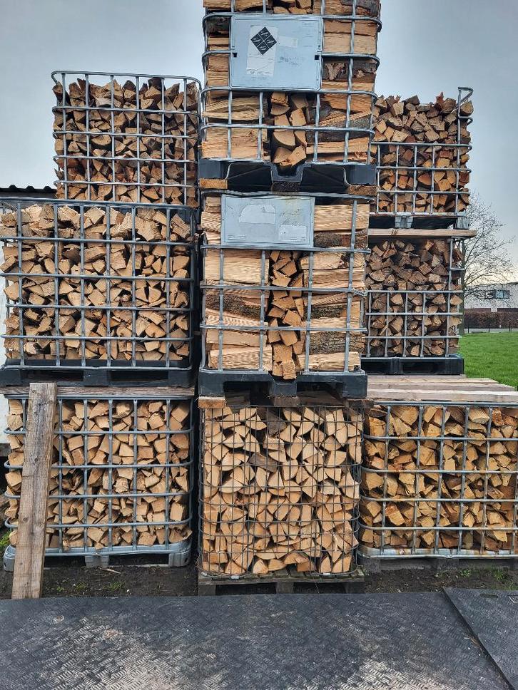 halfdroog en droog brandhout eik beuk es, Tuin en Terras, Brandhout, Blokken, Beukenhout, 3 tot 6 m³, Ophalen