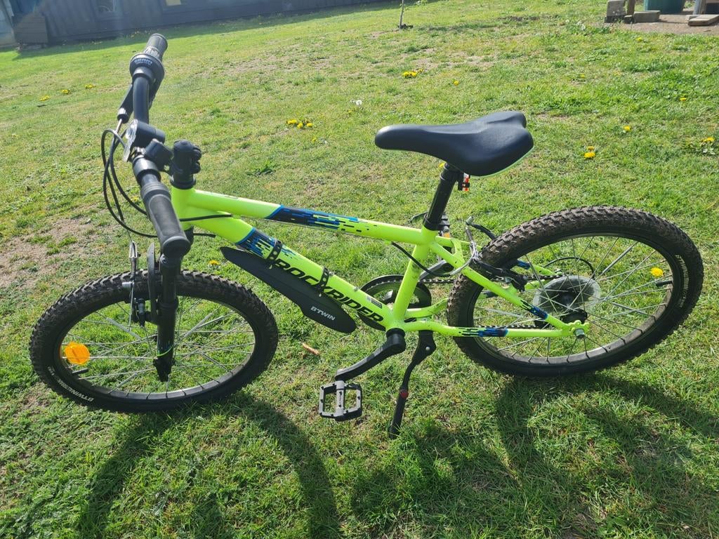 Mountainbike Rockrider 6-9 jaar 20inch neon-geel, Fietsen en Brommers, Ophalen, Zo goed als nieuw, 16 tot 20 inch