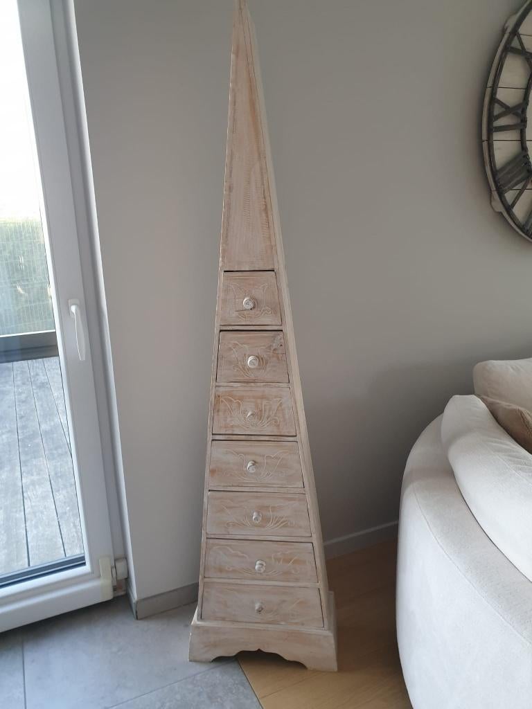 Meuble commode pyramidale (chiffonnier en pointe), Maison & Meubles, Moins de 25 cm, 5 tiroirs ou plus, Chiffonnier, Comme neuf