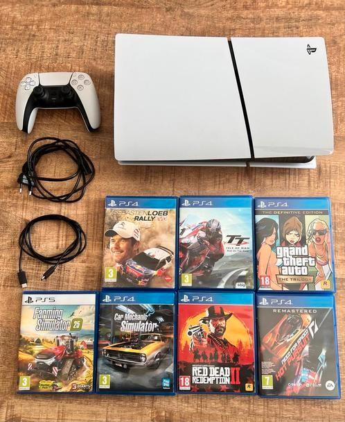 Playstation 5 Slim,Disc edition 1TB +spell ZGAN., Games en Spelcomputers, Spelcomputers | Sony PlayStation 4, Slim, Ophalen of Verzenden