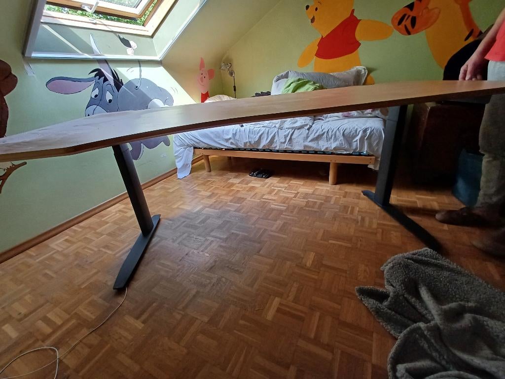 Bureau, Ophalen, Zit-sta bureau, Gebruikt, Hout