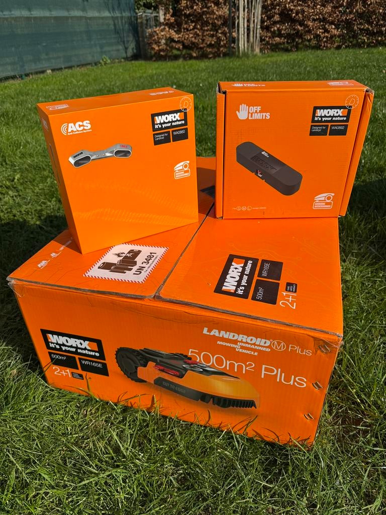 Worx Landroid M500 Plus + accessoires – sous garantie, Enlèvement, Comme neuf