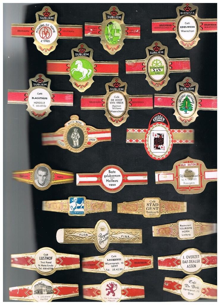 PUBLICITÉ POUR LES GROUPES DE CIGARES, Collections, Articles de fumeurs, Briquets & Boîtes d'allumettes, Envoi, Comme neuf, Bagues de cigare