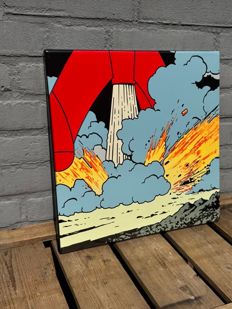 Raket emaille decoratie bord, Ophalen of Verzenden