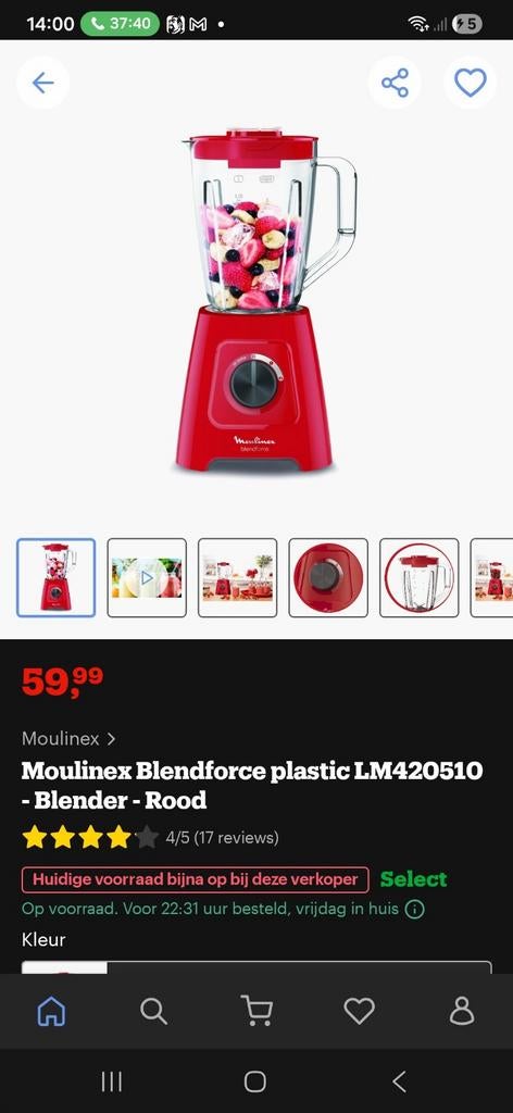 Moulinex Blendforce, Ophalen, Blender
