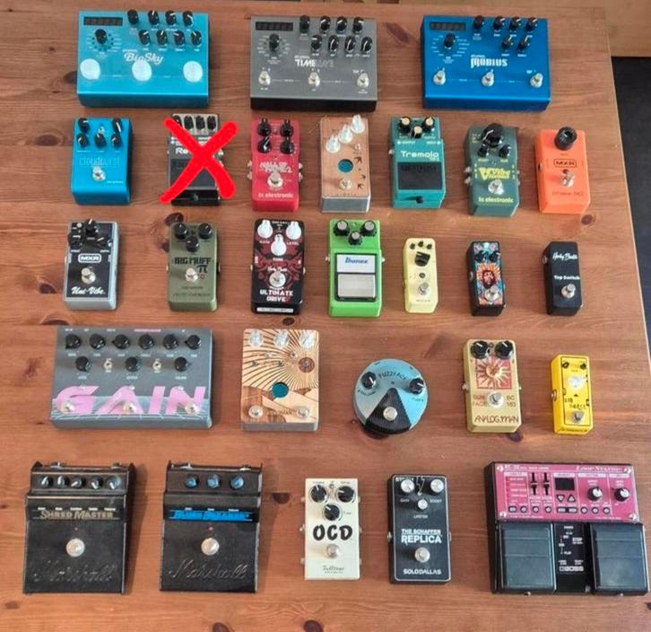 Gitaar effectpedalen collectie - Eerste eigenaar, Muziek en Instrumenten, Effecten, Zo goed als nieuw, Chorus, Delay of Echo, Distortion, Overdrive of Fuzz