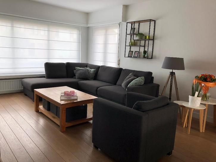 Hoeksalon met fauteuil, Huis en Inrichting, Zetels | Complete zithoeken, Gebruikt, Stof, Overige materialen, Ophalen