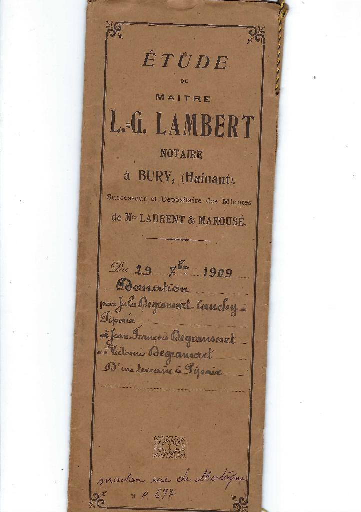 Ancien document notarié 1909, Collections, Collections Autre, Utilisé, Enlèvement ou Envoi