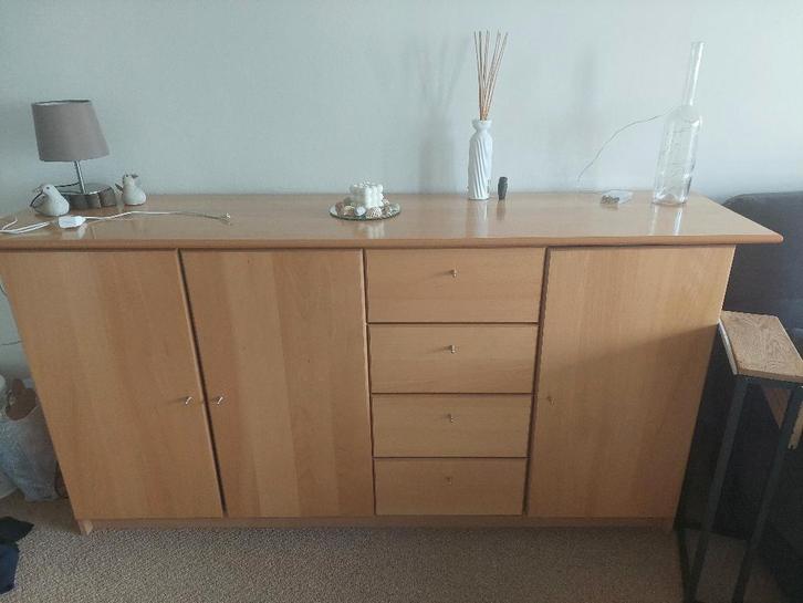 Dressoir + TV-kast, Maison & Meubles, Armoires | Dressoirs, Comme neuf, 100 à 150 cm, 25 à 50 cm, Avec tiroir(s), Avec porte(s)