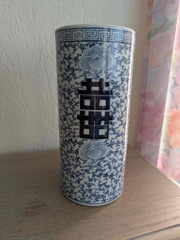 vaas wit blauw, Antiek en Kunst, Ophalen