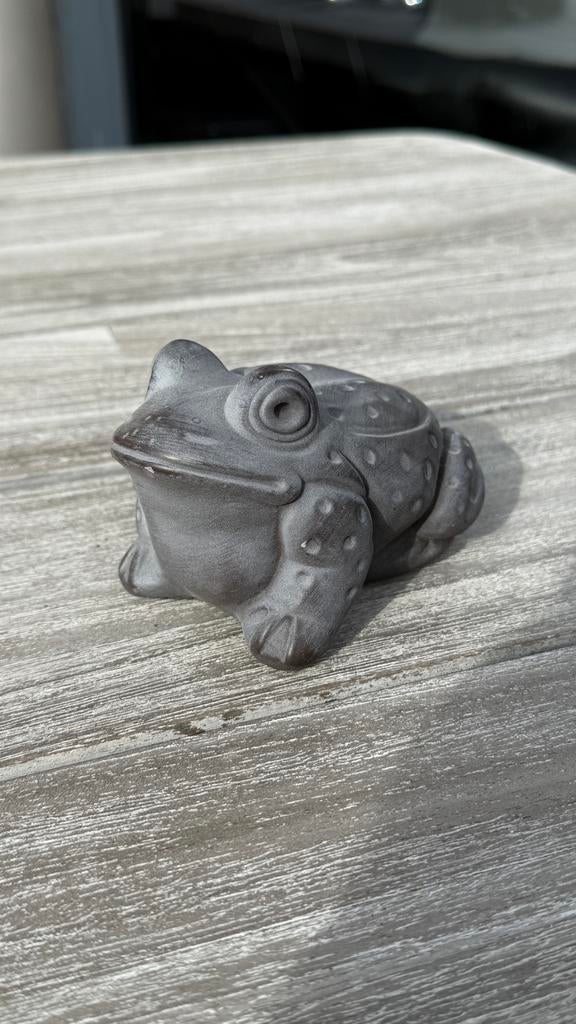 Stenen standbeeld van een kikker, Tuin en Terras, Tuinbeelden, Ophalen of Verzenden, Zo goed als nieuw, Steen