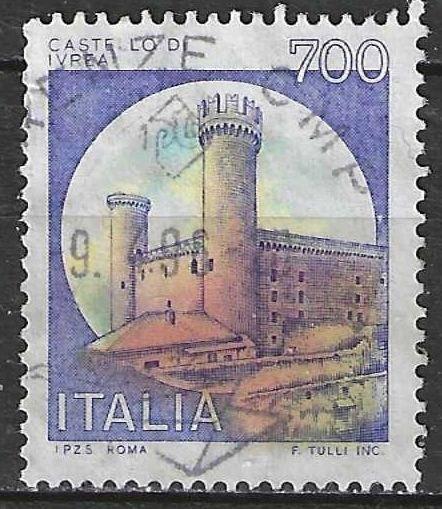 Italie 1980 - Yvert 1453 - Castello di Ivrea - 700 l. (ST), Postzegels en Munten, Postzegels | Europa | Italië, Gestempeld, Verzenden